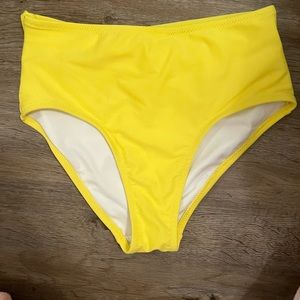 High waisted yellow bikini bottoms